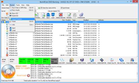 Download Bunr4Free - 100% compatible with DV-W516GC